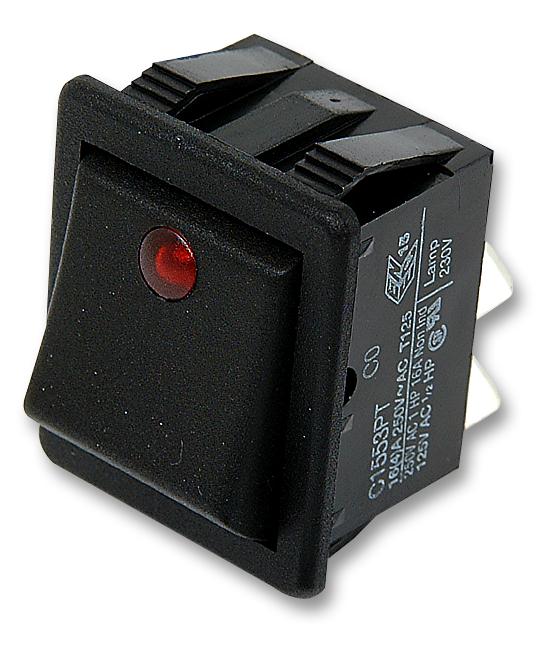 Arcolectric (Bulgin Limited) C1553Ptnab Rocker Switch, Dpst, Illum Red