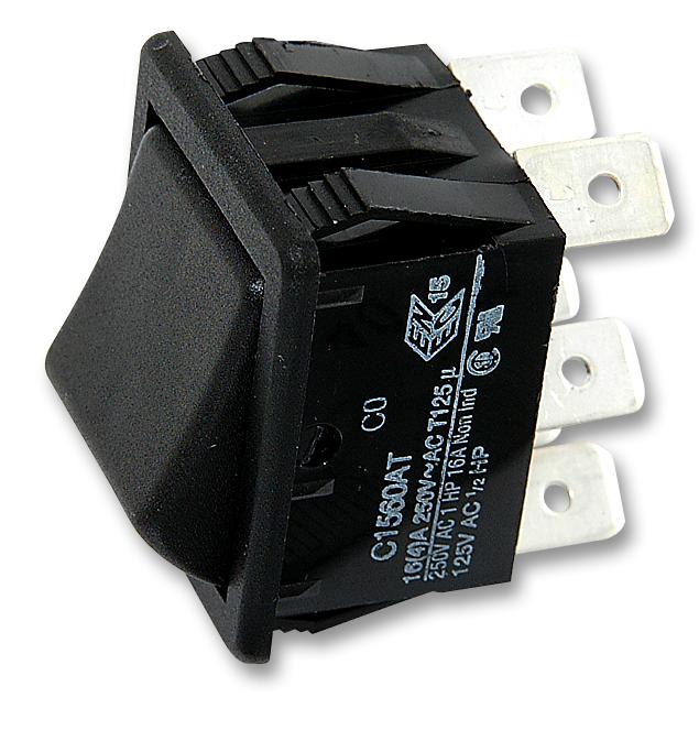 Arcolectric (Bulgin Limited) C1570Ataaj Switch, Dpdt, 16A, 250Vac, Black