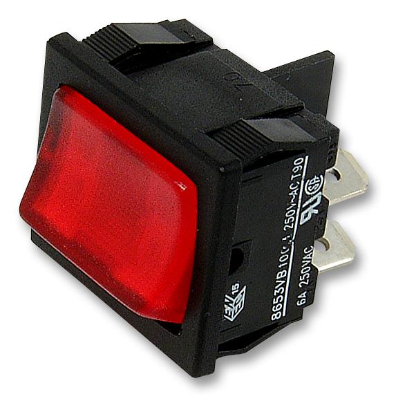 Arcolectric (Bulgin Limited) H8653Vbnac Rocker Switch, Dpst, Illum Red