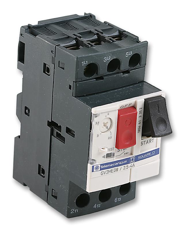 Schneider Electric Gv2Me08 Circuit Breaker, 3 Pole, 2.5A To 4.0A