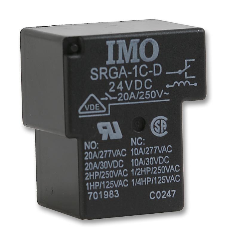 Imo Precision Controls Srga-1C-Sl-24Vdc Relay, Spdt, 240Vac, 28Vdc, 20A