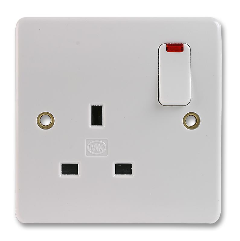 Honeywell K2657Whi Mk 1 Gang Switched Socket + Neon