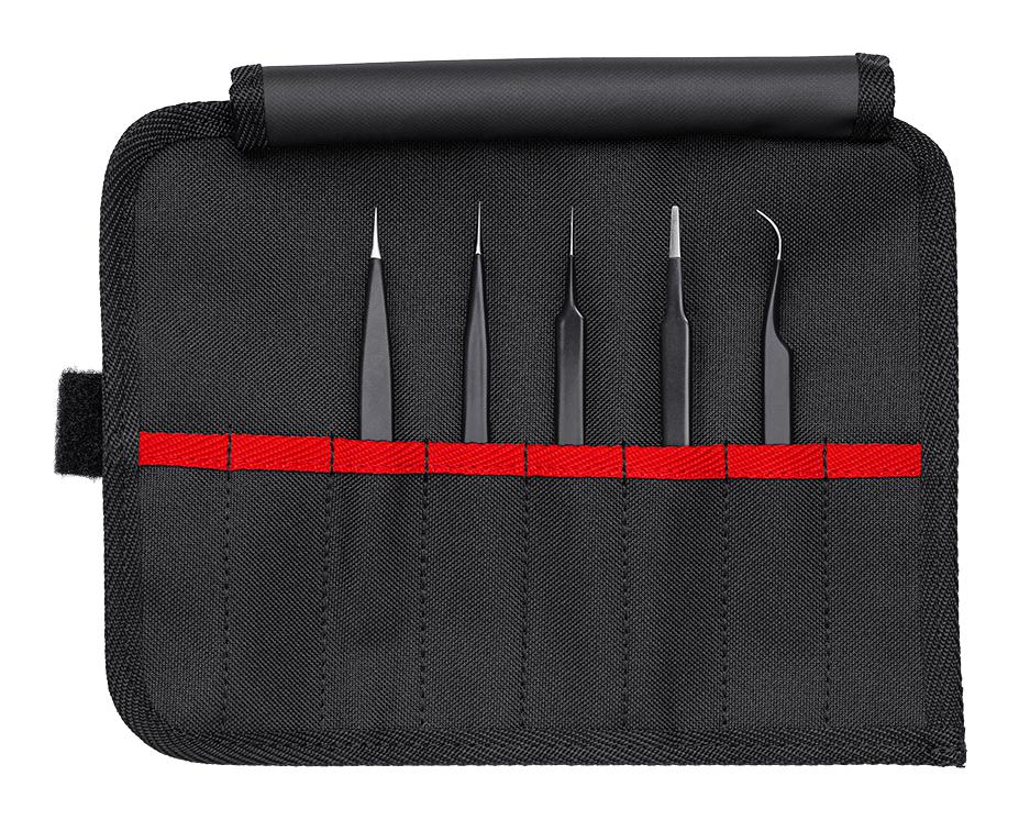 Knipex 92 00 01 Esd Tweezer Set, Stainless Steel Body, 5Pc