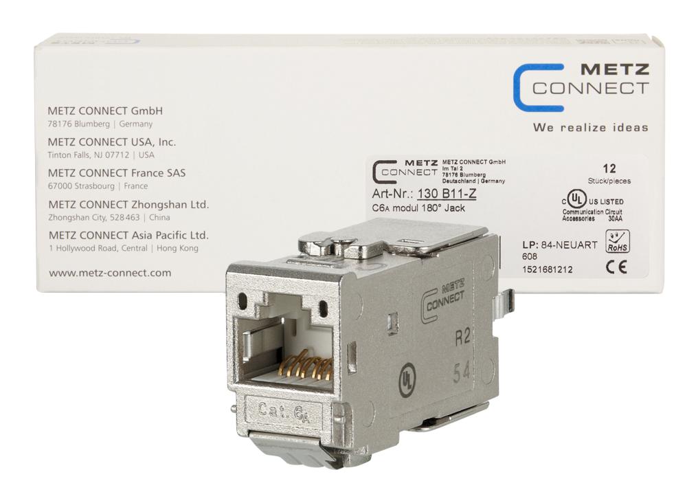 Metz Connect 130B11-Z Modular Conn, 8P8C, Rj45 Jack, Cat6A