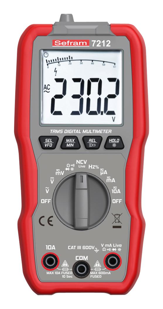 Sefram Sefram 7212 Digital Multimeter, Hh, Trms, 10A, 600V