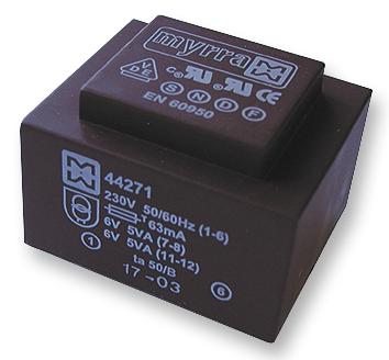 Myrra 44271 Transformer, 10Va, 230V, 2 X 6V