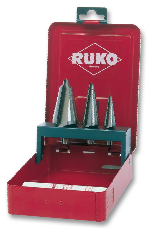 Ruko 101020Ro Drill Set, Taper, 3Pc