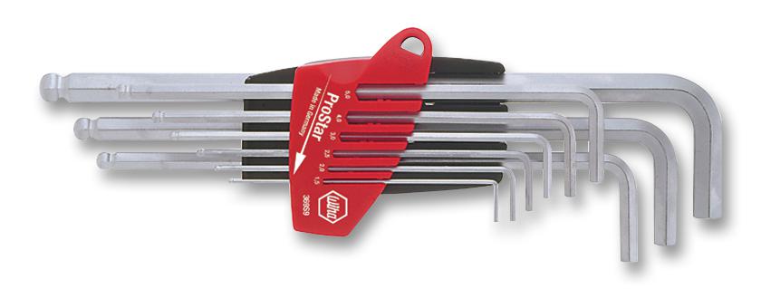 Wiha 07185 Allen Key Set, 369 Series, 9Pc