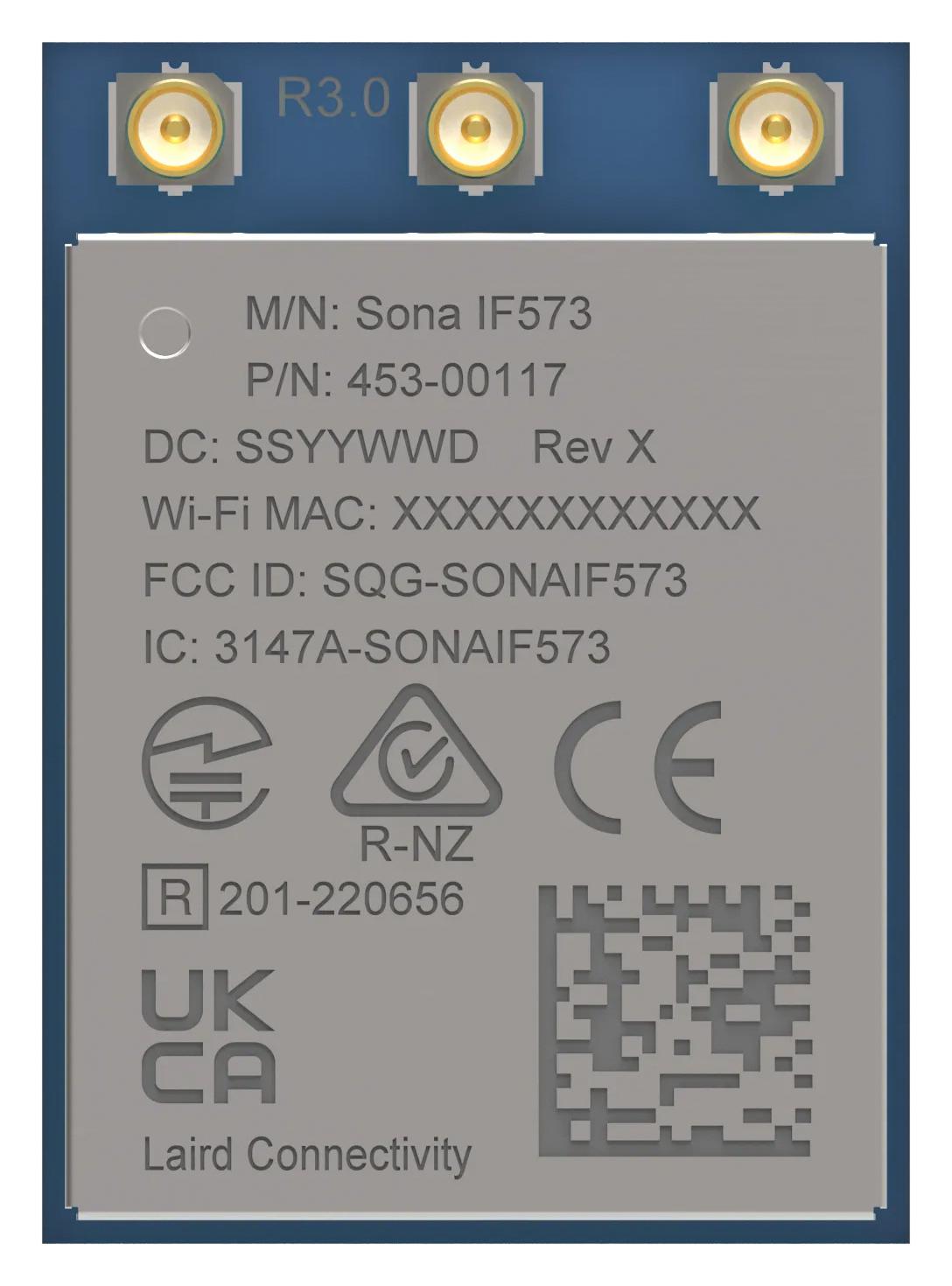 Ezurio 453-00117C Wlan Module, 6Ghz, Uart