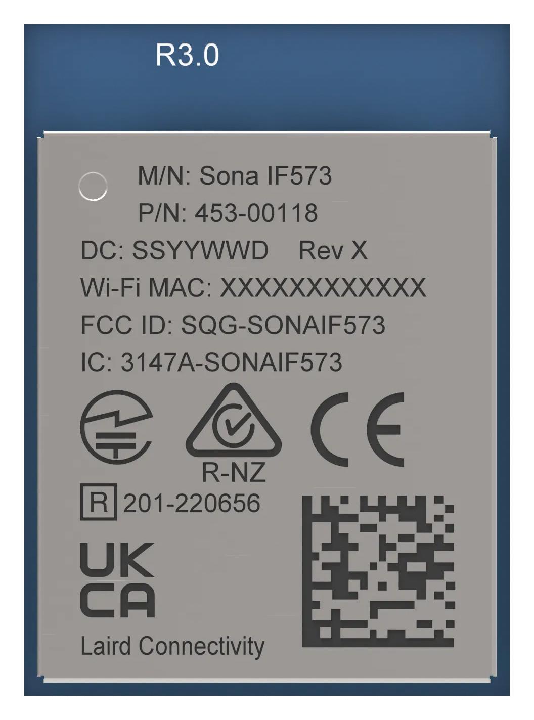 Ezurio 453-00118C Wlan Module, 6Ghz, Uart