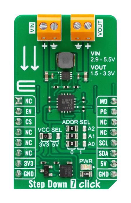 Mikroelektronika Mikroe-5754 Step Down 7 Click Add-On Board, 3.3/5V