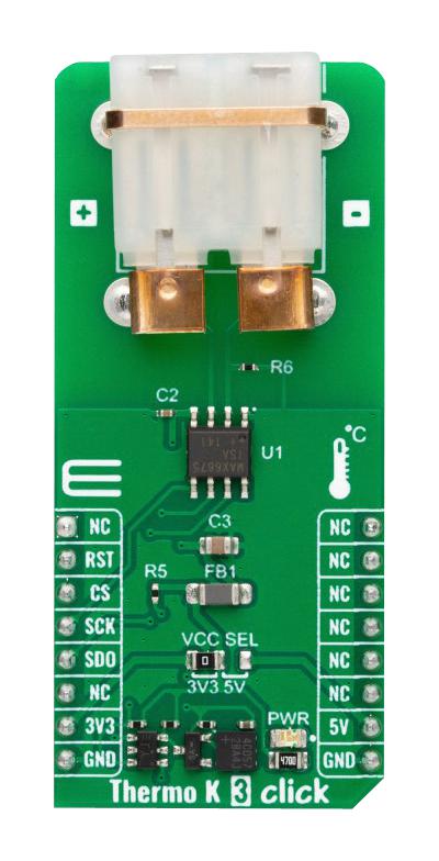 Mikroelektronika Mikroe-5605 Thermo K 3 Click Add-On Board, 3.3/5V