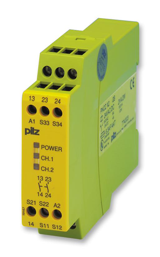 Pilz 774303 Relay, Safety, Dpst-No, 240Vac, 6A