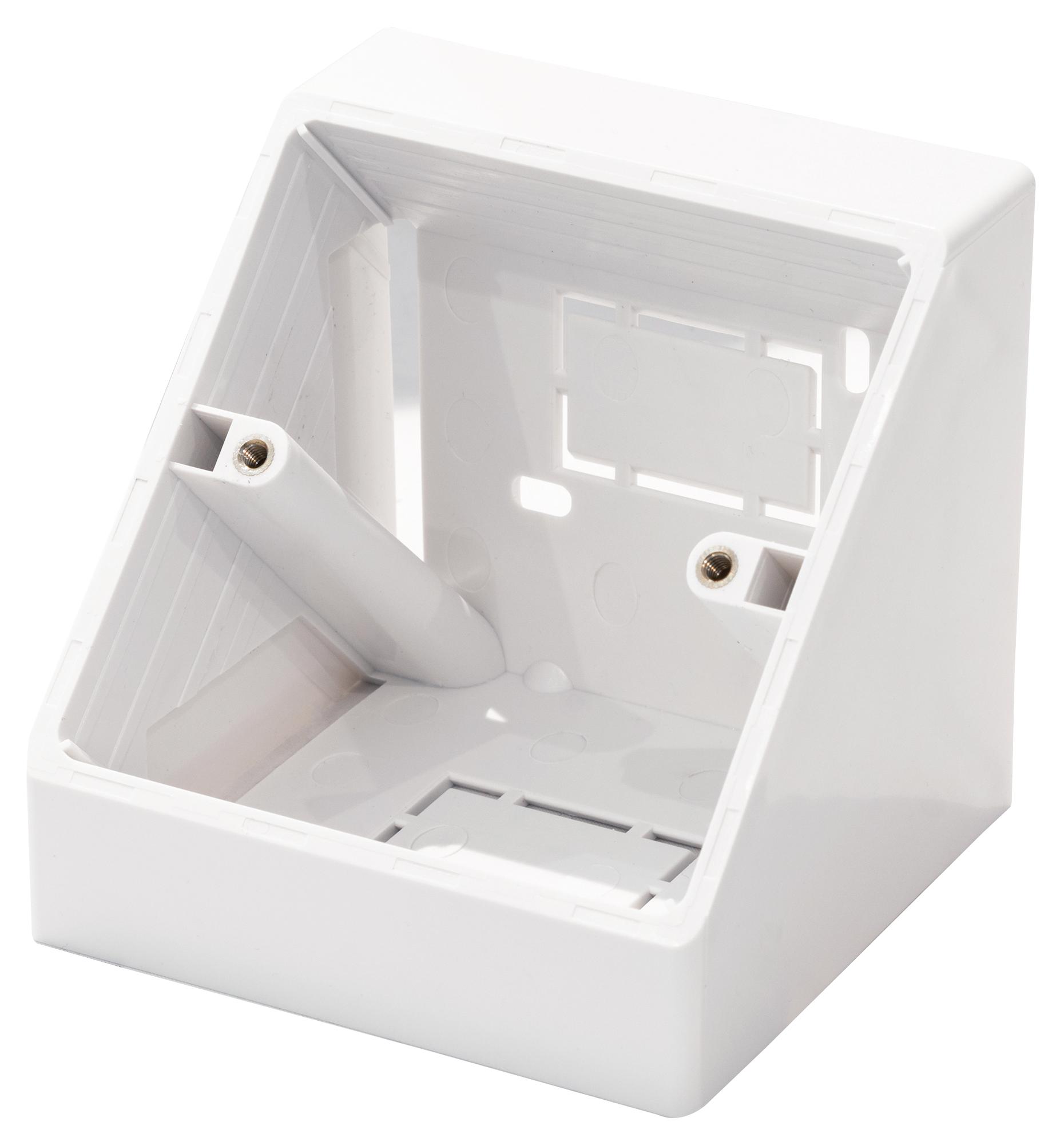 Tuk 3La Angled Back Box, Single Gang, White