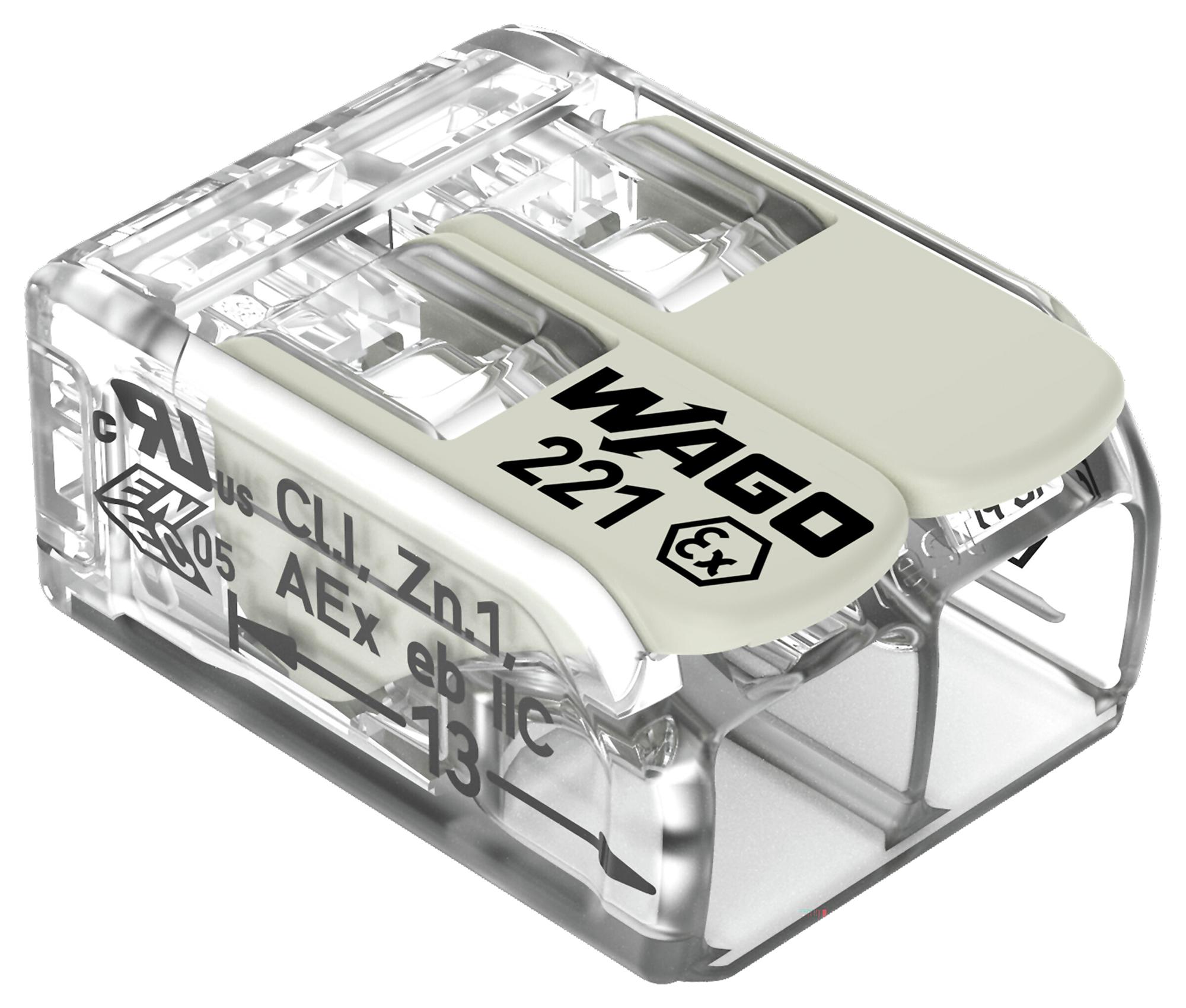 Wago 221-682 Terminal Block, Pluggable, 2Pos, 10Awg