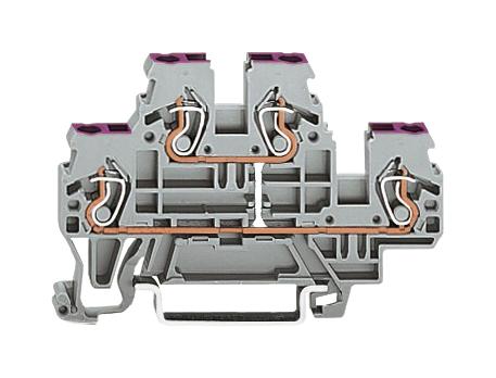Wago 870-508 Terminal Block, Din Rail, 4Pos, 12Awg