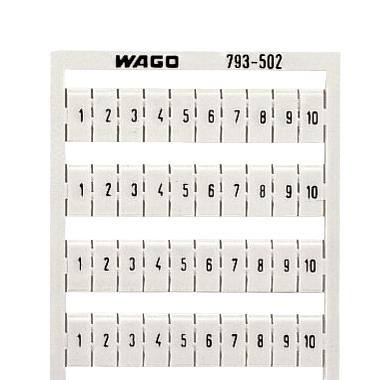 Wago 793-502 Marking Card, 1-10, Black On White