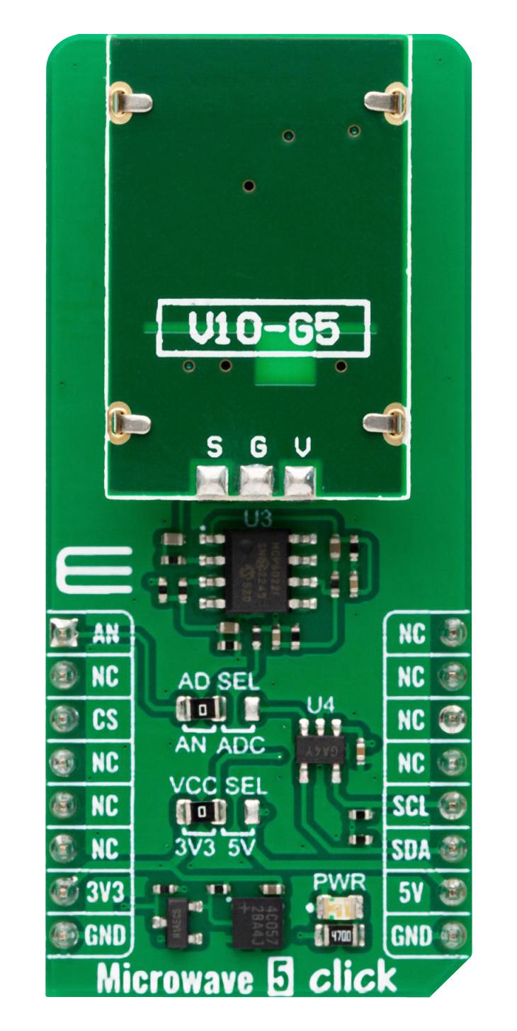 Mikroelektronika Mikroe-5772 Microwave 5 Click Add-On Board, 3.3/5V