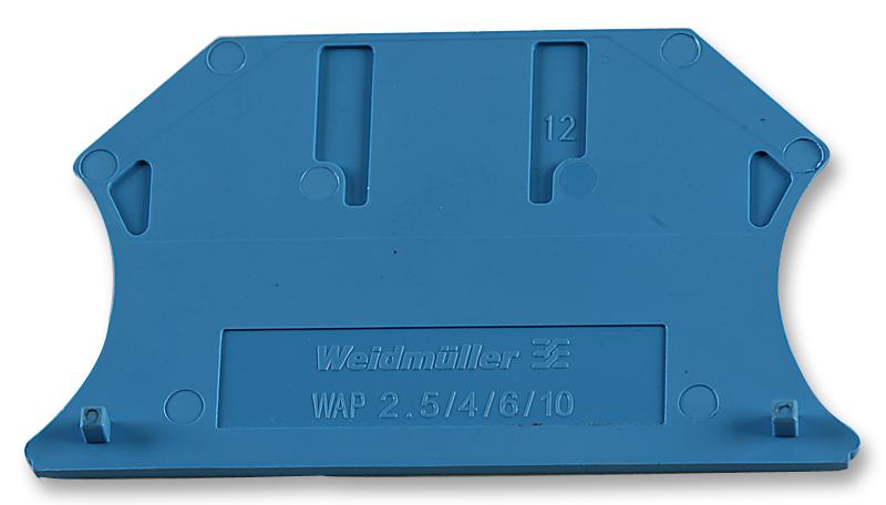 Weidmuller Wap 2.5/10 Blue End Plate, Blue