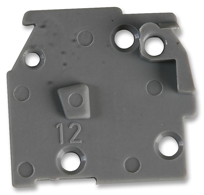 Wago 255-100 Terminal Block End Plate, Grey