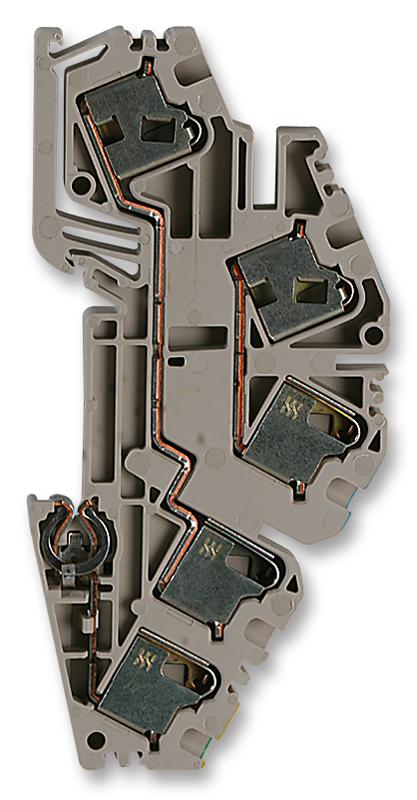 Weidmuller Pdl4 S/n/l/pe Terminal Block, Din Rail, 5Pos, 000Awg