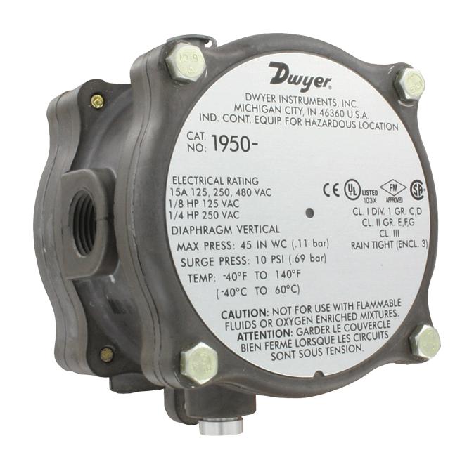 Dwyer 1950P-50-2F Pressure Switch, 50Psi, 1/8 Fnpt