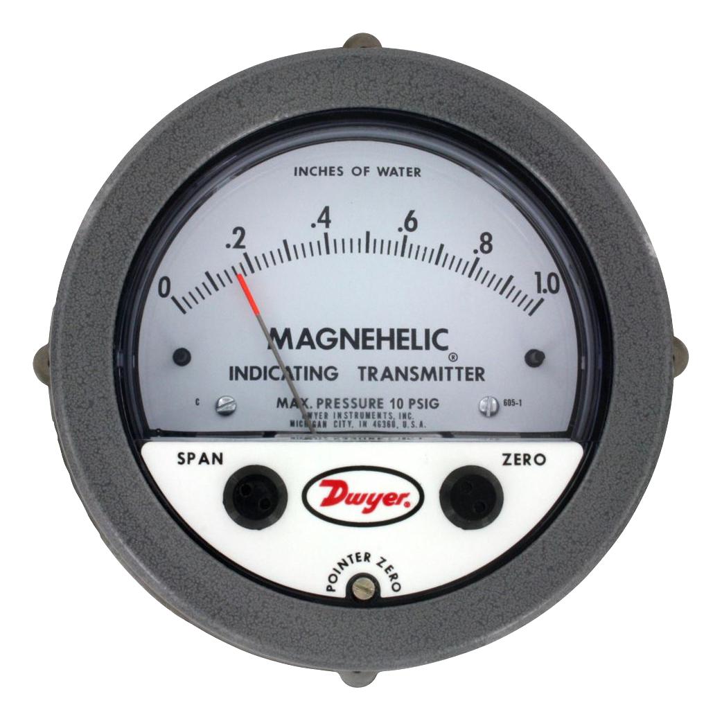 Dwyer 605-1 Pressure Gauge, 1Inch-H2O, 1/8fnpt