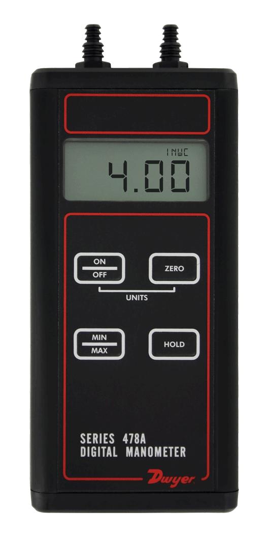 Dwyer 478A-0 Digital Manometer, 4 Inwc, 1.5%