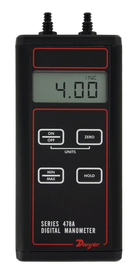 Dwyer 478A-1 Digital Manometer, 60 Inwc, 1.5%