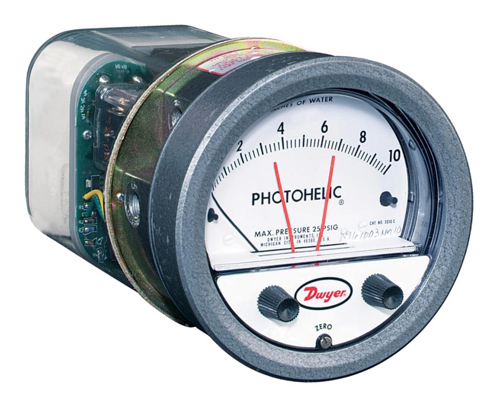 Dwyer A3300-0 Pressure Sw/gauge, 0.25In-H2O, 1/8fnpt