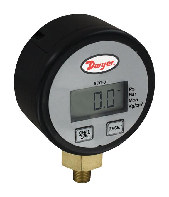 Dwyer Bdg-01 Brass Digital Pressure Gage, Range 0 To