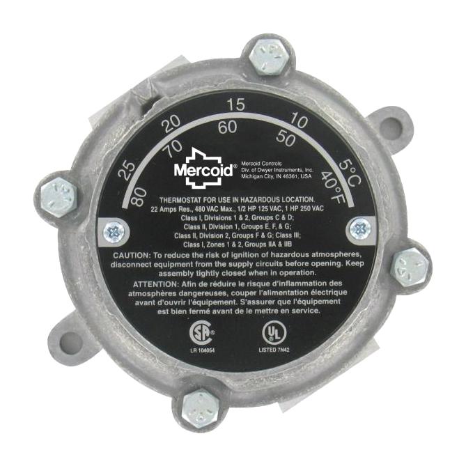 Dwyer 862E Thermostat, 2 To 28Deg C, Spdt, Flange