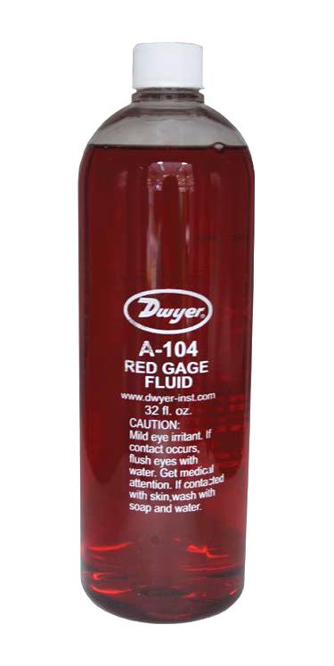 Dwyer A-104 Red Gage Fluid, 1Qt Bottle