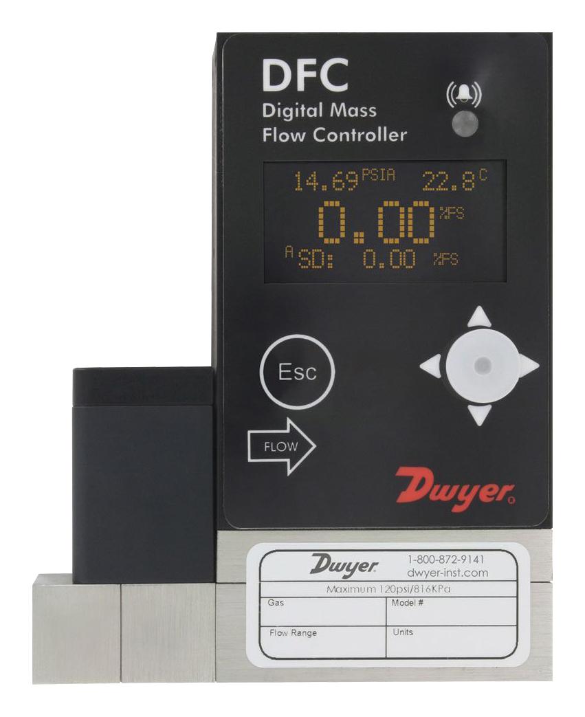 Dwyer Dfc-37010-V-Ala2 Digital Flow Controller,0-1000 Mlmin Wi