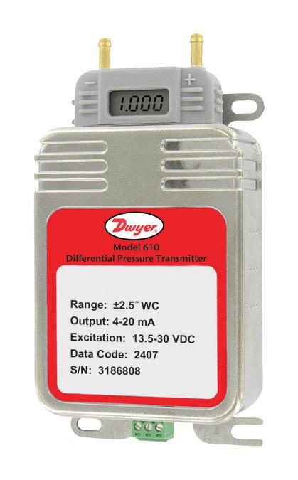 Dwyer 610-01C-Bdv Pressure Transmitter, Diff, 0.1Inch-H2O