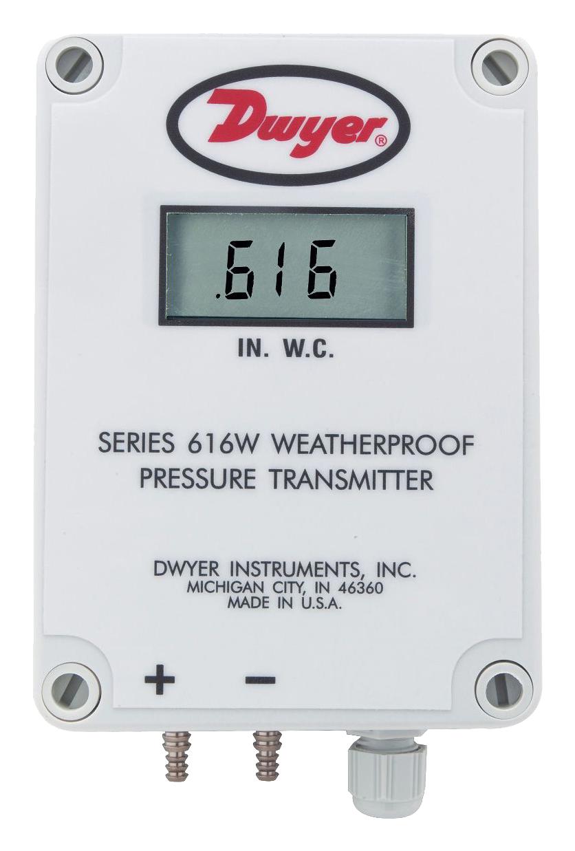 Dwyer 616Wl-2-Lcd Pressure Transmitter, Diff, 0.25Inch-H2O