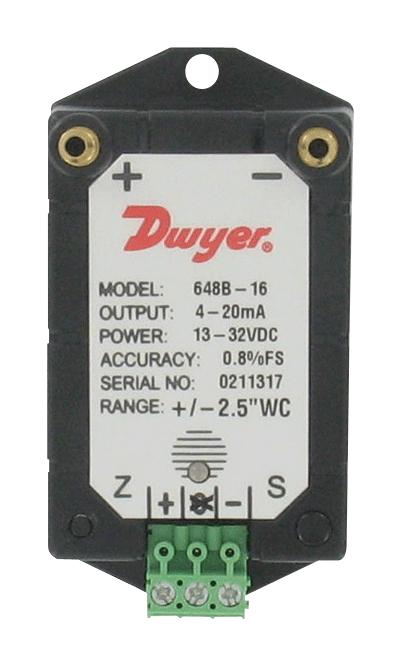 Dwyer 648B-01 Pressure Transmitter, Diff, 0.1Inch-H2O