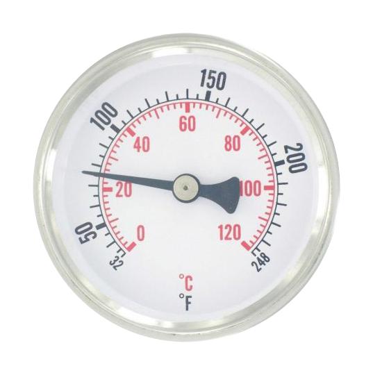 Dwyer Hwt250 Bi-Metal, Hot Water Thermometer With Br