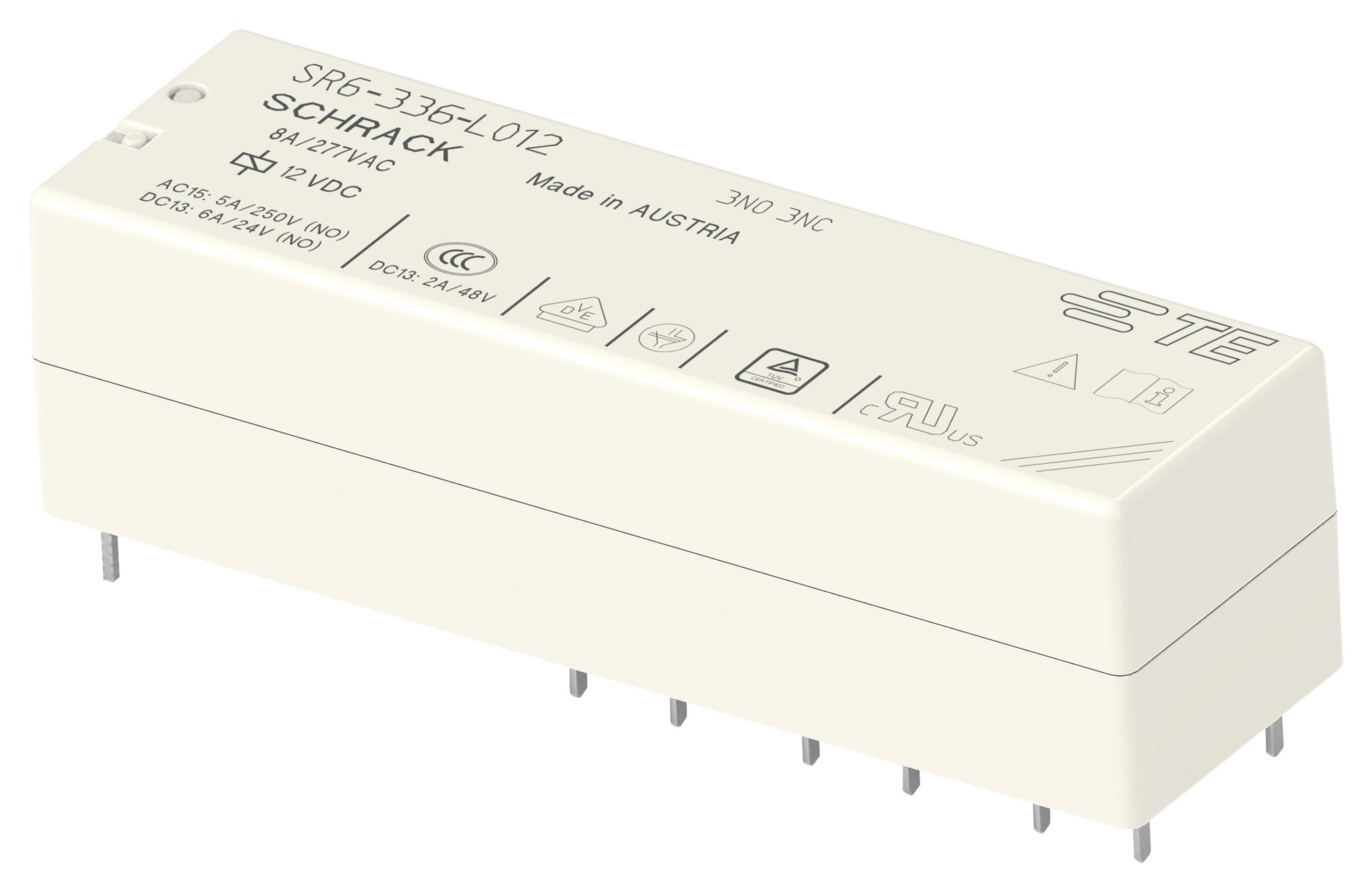 Schrack - Te Connectivity 2-1558736-4 Power Relay, 3Pst-No/3Pst-Nc, 8A/12V, Th