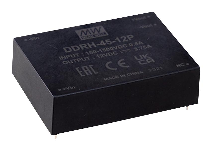 Mean Well Ddrh-45-12P Dc-Dc Converter, 12V, 3.75A