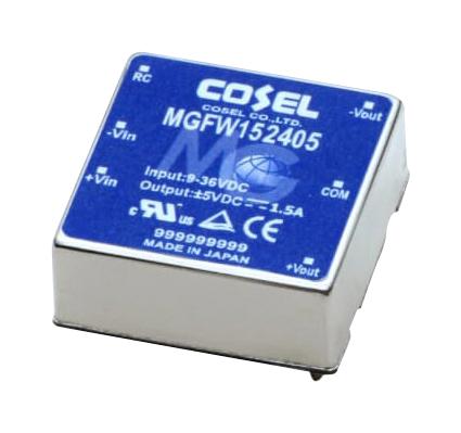 Cosel Mgfw152412 Dc-Dc Converter, 12V/-12V, 0.65A