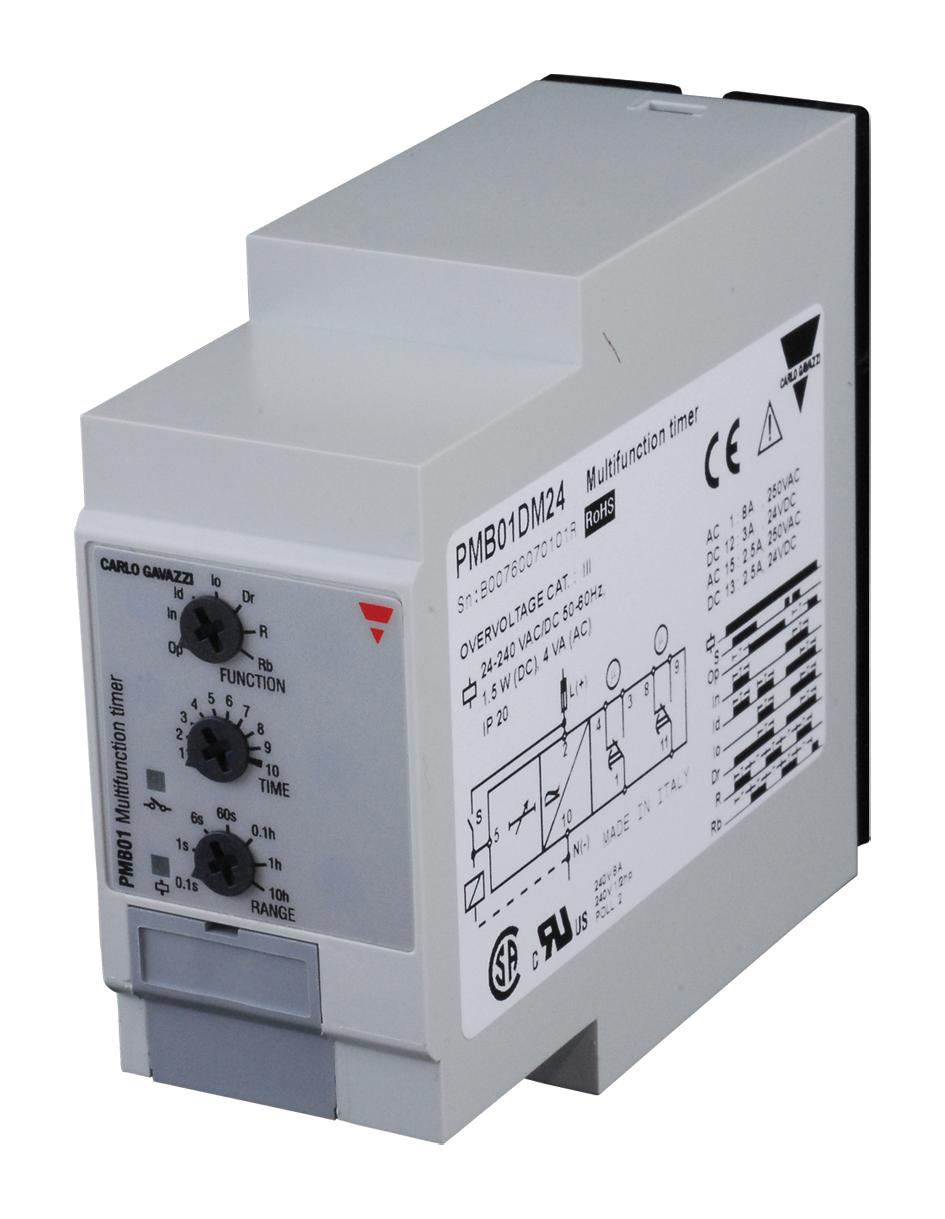 Carlo Gavazzi Pmb01Dm24 Timer, Dpdt, Multifunction, 0.1S-100H