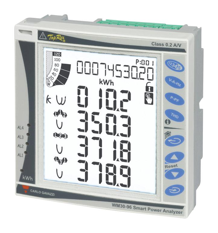 Carlo Gavazzi Wm30Av53H Panel Meter, 10Digit, 6Mm, 260V