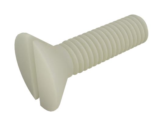 Tr Fastenings Rp0000381107 Screw, Slotted, M3X0.5, 30Mm, Nylon 6.6