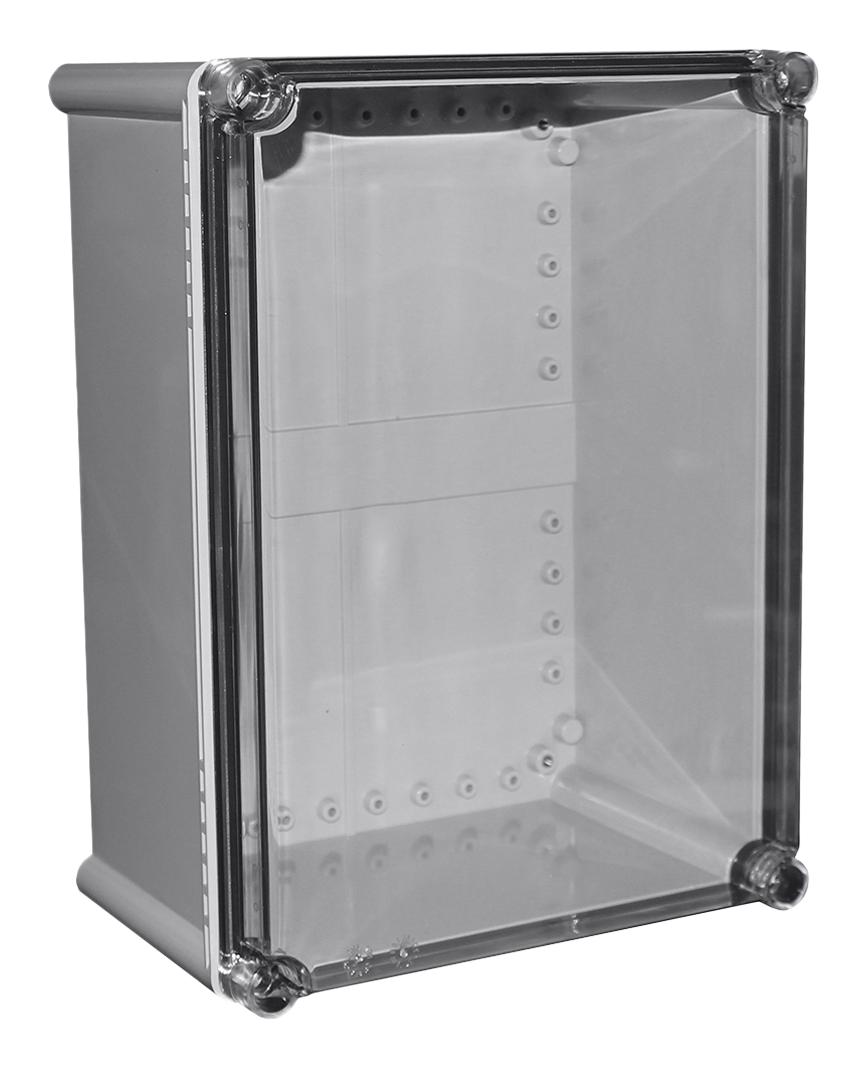 Camdenboss Chdx7-329C Enclosure, Heavy Duty, Abs, Grey/clear