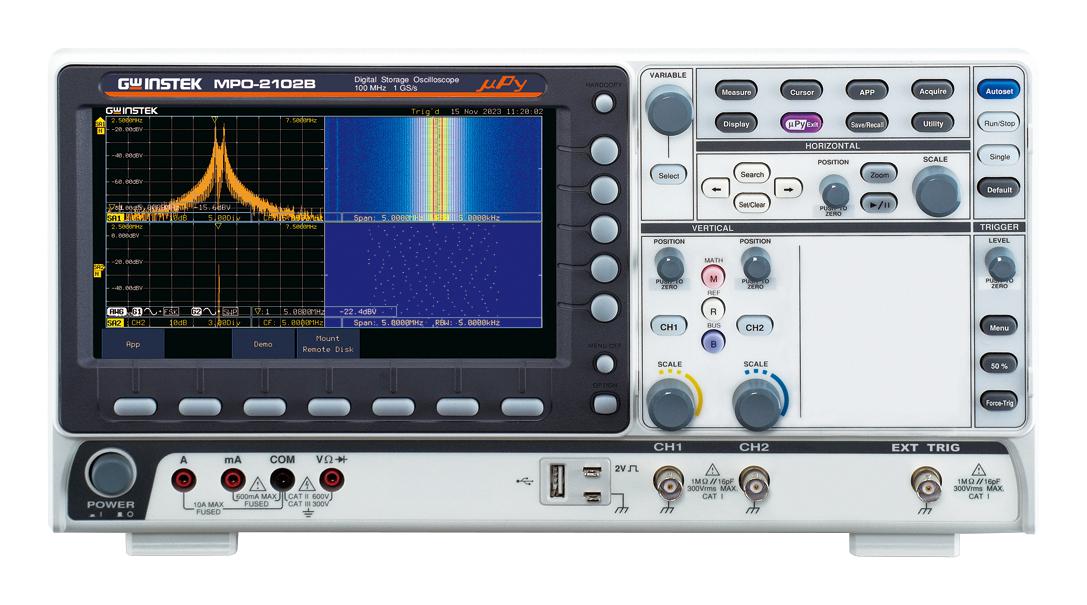 Gw Instek 01Mp212B00Gs Prog Oscilloscope, 100Mhz, 2 Ch, 1Gsps