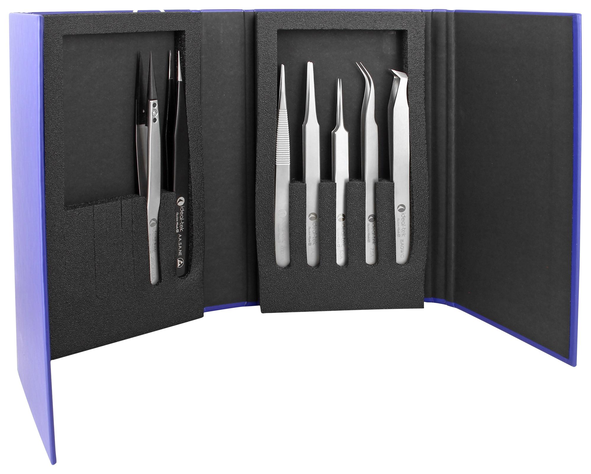 Ideal-Tek K7Hp.it Tweezer Kit, Hp, 7Pc, Stainless Steel