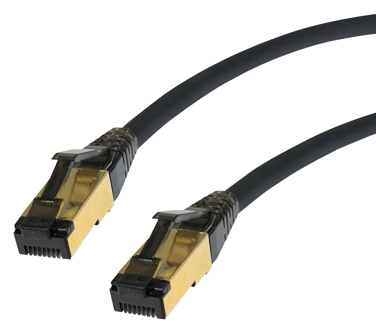 Videk 2998-0.3Bk Patch Cbl, Cat8, Rj45 Plug-Plug/0.3M