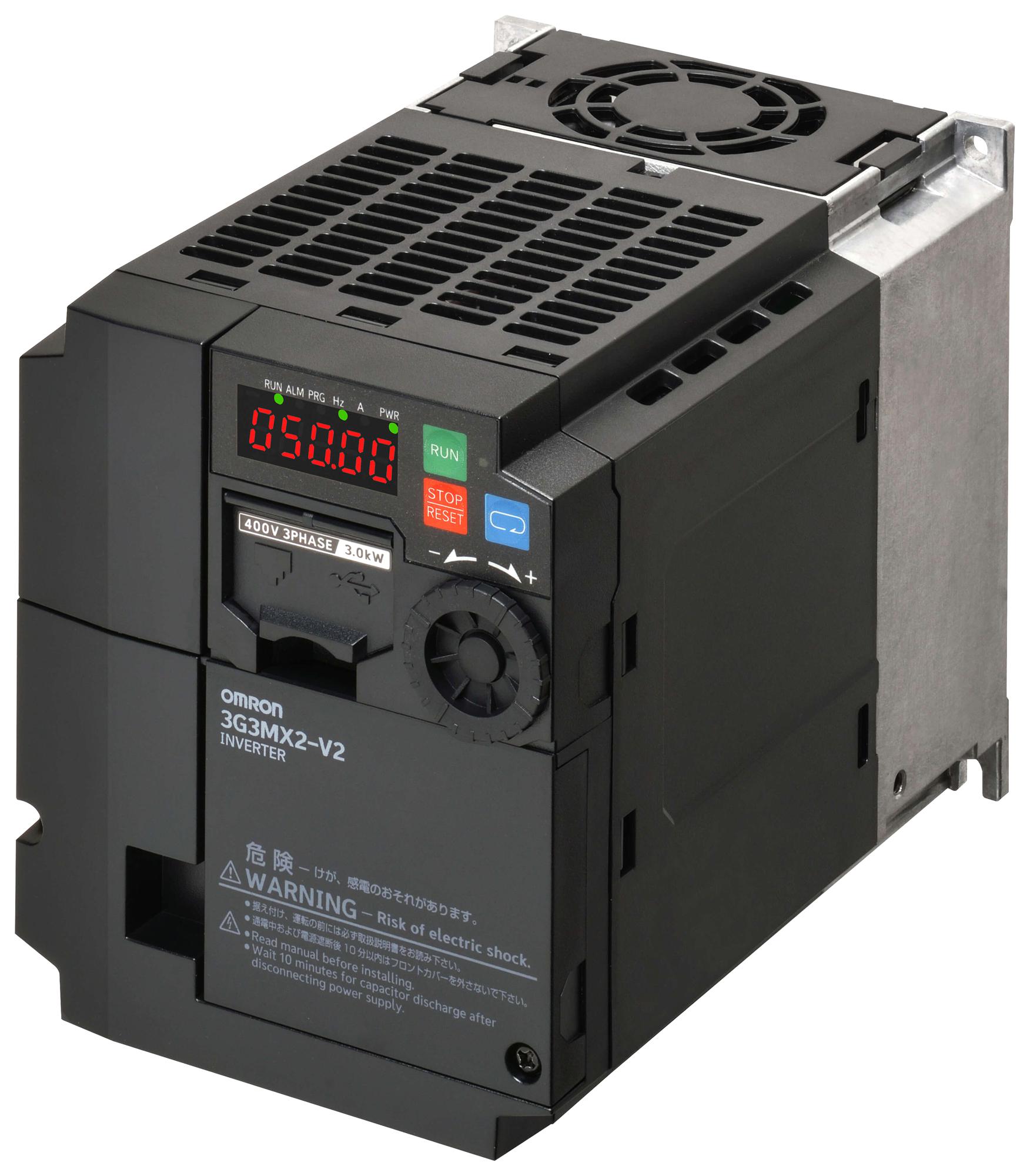 Omron Industrial Automation 3G3Mx2-Ab022-Ev2 Variable Speed Drive, 1-Ph, 3Kw, 400Hz