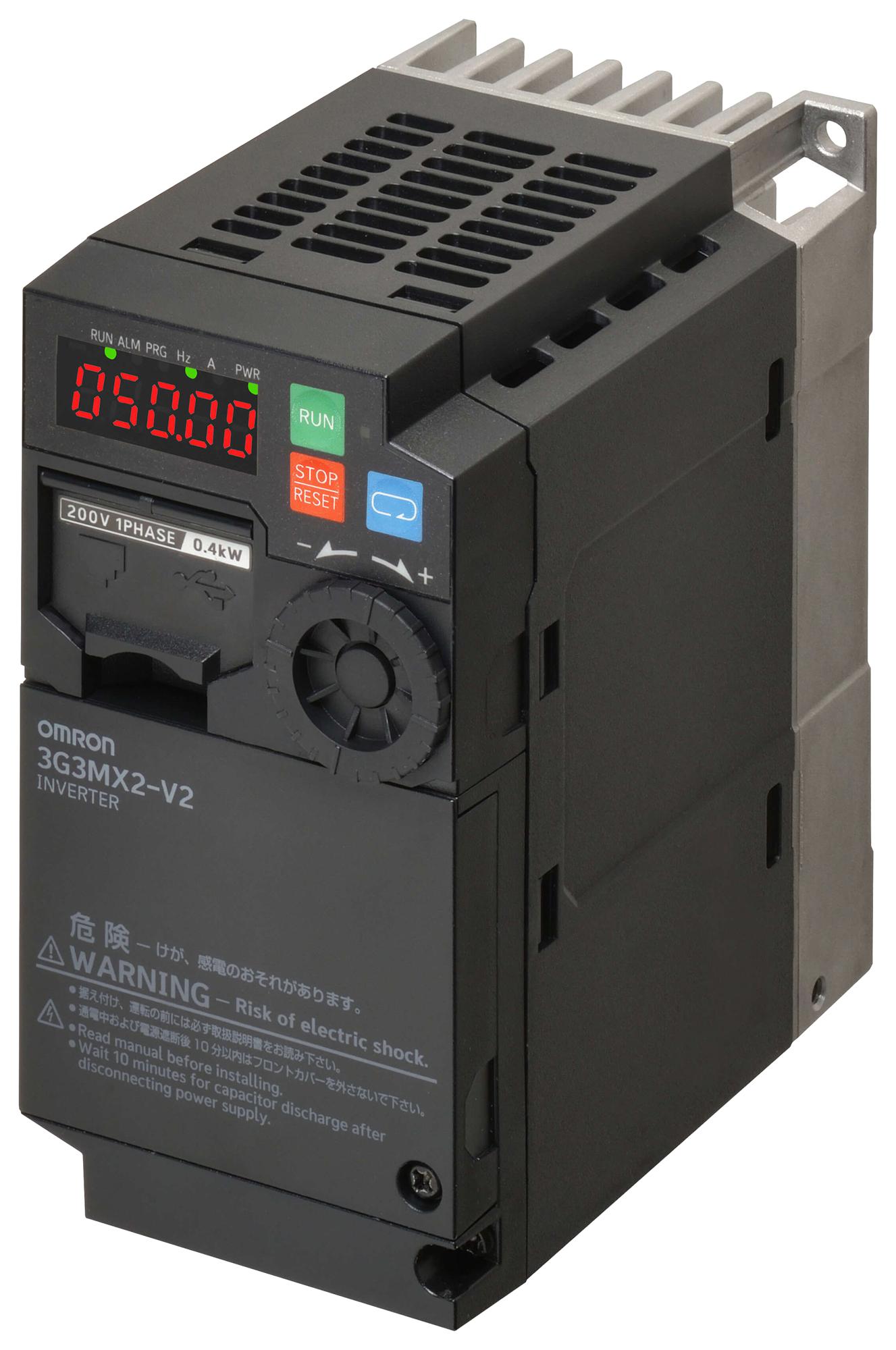 Omron Industrial Automation 3G3Mx2-Ab001-Ev2 Variable Speed Drive, 1-Ph, 200W, 400Hz